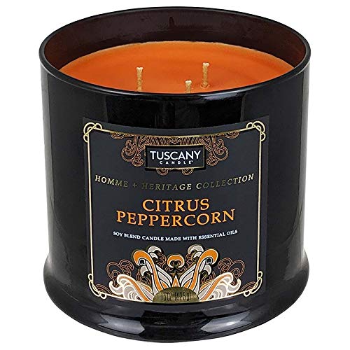 Empire Candle Homme & Heritage Citrus Peppercorn 3 Wick Essential Oil Candle 15 Ounce