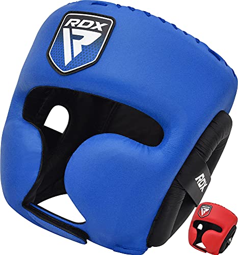 RDX Headgear for Boxing and MMA Training, Maya Hide Leather APEX Series Headgear Kickboxing, Martial Arts Grappling Taekwondo Sparring Helmet Head Wear