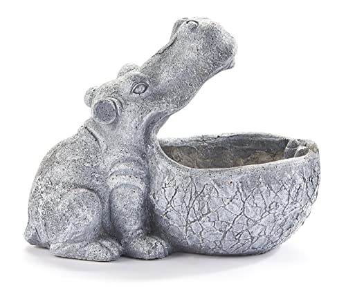 Giftcraft 717996 Oversized Hippopotamus Planter, 15.2-inch Length