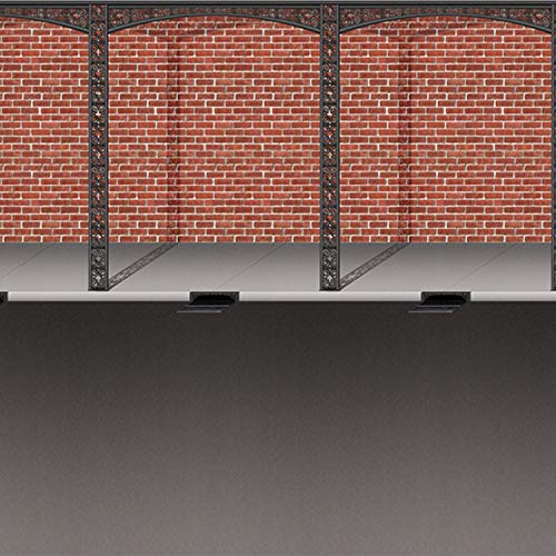 Beistle 52045 Mardi Gras Brick Wall and Street Backdrop, 4-Feet by 30-Feet