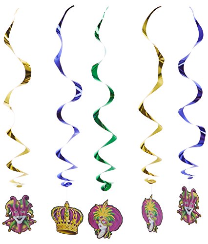 Beistle Mardi Gras Whirls (5/Pkg)