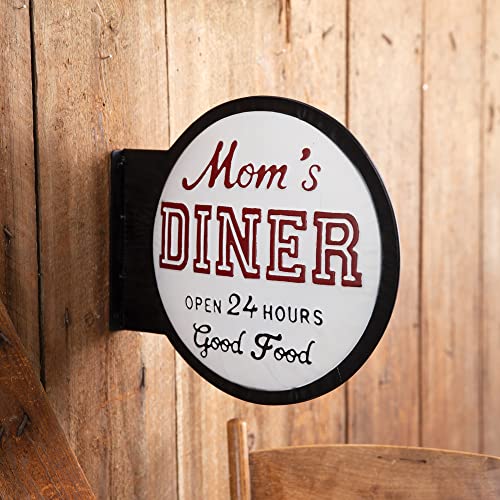 CTW Colonial Tin Works 770568 Mom's Diner Metal Wall Sign, 14-inch Width