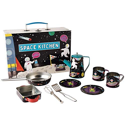 Floss & Rock 40P3572 Space Tin Kitchen in Rectangular Case, 10-piece Set