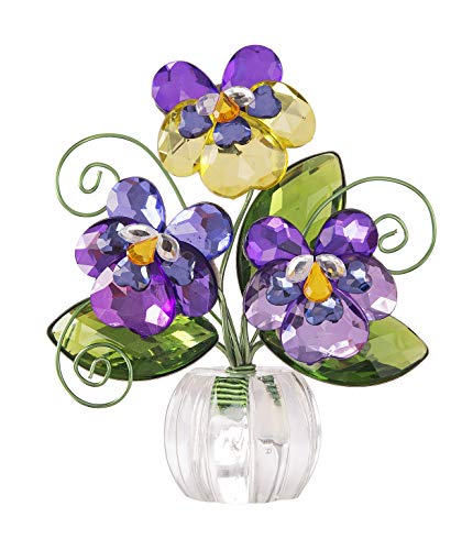 Ganz 4 Inches Pansy Posy Pot Acrylic Multicolored