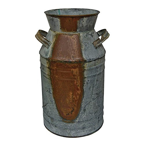 CWI Milk Can - 7" Galvanized Finish - Country Rustic Primitive Jug Vase