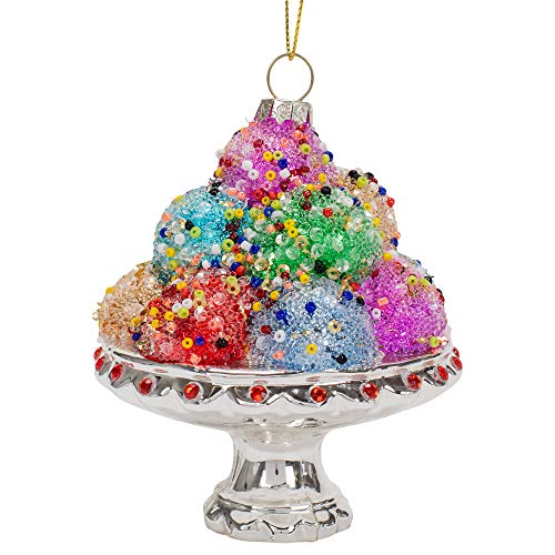 Kurt Adler D3783 Ice Cream Sundae Hanging Ornament, 5-inch High, Glass