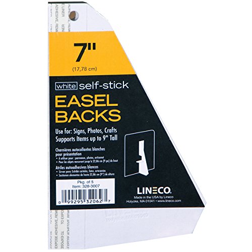 Lineco White Single-Wing 7" Self-Stick Chipboard Easel Backs 5/Pkg