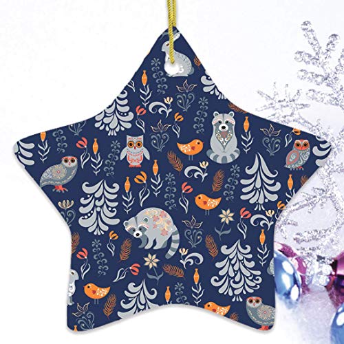 OrnamentallyYou Scandinavian Folk Themed Christmas Ornaments (Autumn Forest Scandinavian Forest Ornament (Star))