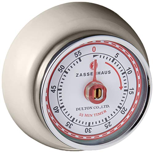 Frieling Zassenhaus Magnetic Retro Kitchen, Classic Mechanical Cooking Timer (Cream), 2.7-Inch