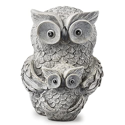 Roman Garden items Owls Statue, one Size, Light Gray