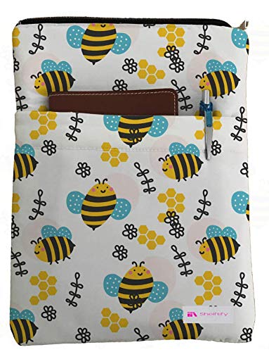 Shelftify Bees Book Sleeve - Book Cover for Hardcover and Paperback - Book Lover Gift - Notebooks and Pens Not Included