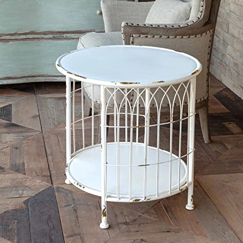 Park Hill Collections EFT90060 Garden Fence Wire Table, 22-inch Diameter, Metal