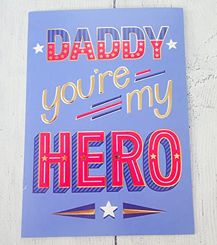 Design Design Happy Fathers Day Greeting Card Daddy Your My HERO SUPER HERO