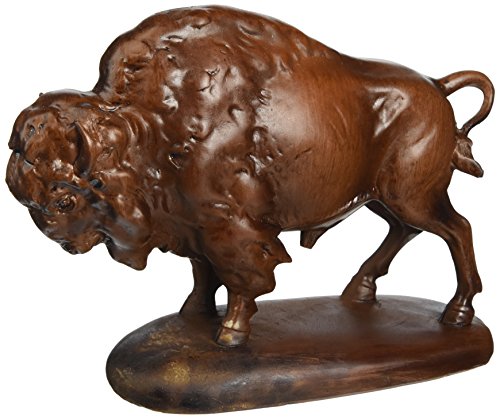 KRZH StealStreet SS-UG-PY-2823 Faux Wood Standing Buffalo Sculpture Figure Figurine SS-UG-PY-2823 Statue