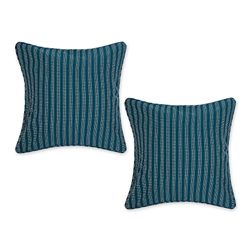 DII Design Throw Pillow Cover Collection, Recycled Cotton, Hidden Zipper, 18x18, Dobby Stripe, 2 Piece