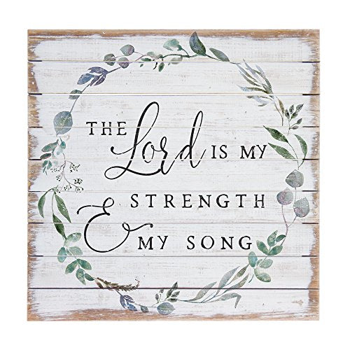 Sincere Surroundings PAL1275 Lord is My Strength & Song, 14x14-inch, White