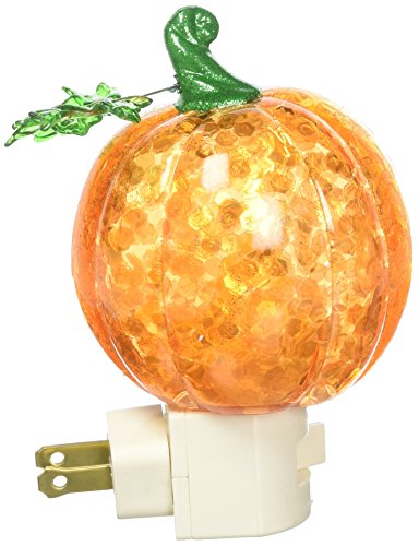 Roman Pumpkin Plug in Night Light with Swirling Confetti, 7-Inch