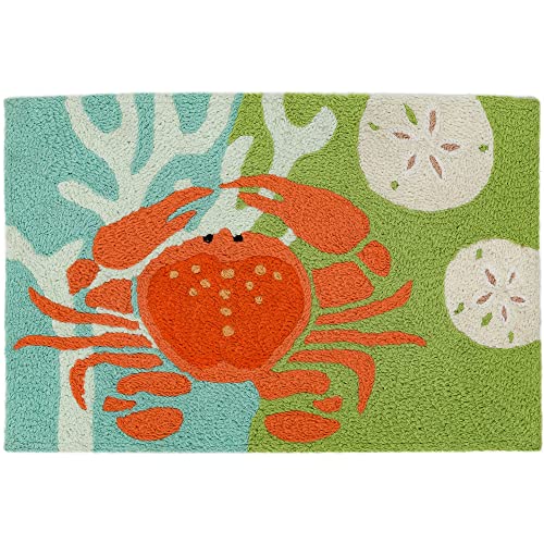 Home Comfort Coastal Red Crab with Coral Jellybean Accent Area Rug