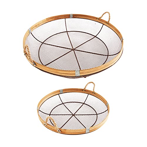 Mud Pie Nested Wire Basket, 7 1/2" x 24" dia, Brown