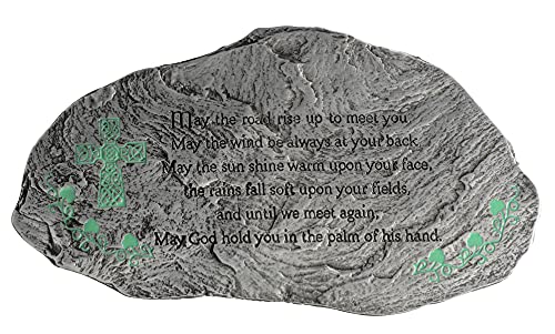 Cathedral Art May The Road Rise Irish Garden Stone with Green Epoxy, Multi