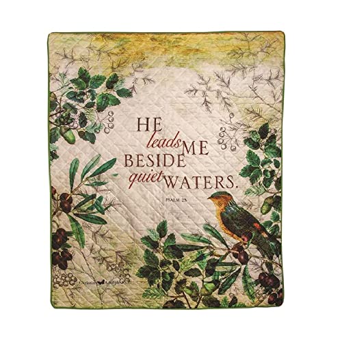 Manual AIQTQW He Leads Me Beside Quiet Waters Quilt, 60-inch Length