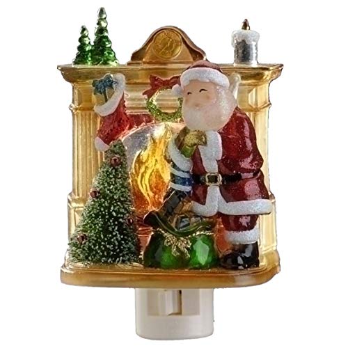 Roman Lights Santa Fireplace Nightlight * Decorative Home New Nite Lite Christmas