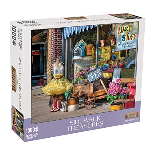 Mchezo Store 1,000 Piece Americana Jigsaw Puzzle, Sidewalk Treasures, Depot Street Puzzles, Small Town, Bright Colors, Finished Size 28" x 20", Featuring Photography by Jim Begley