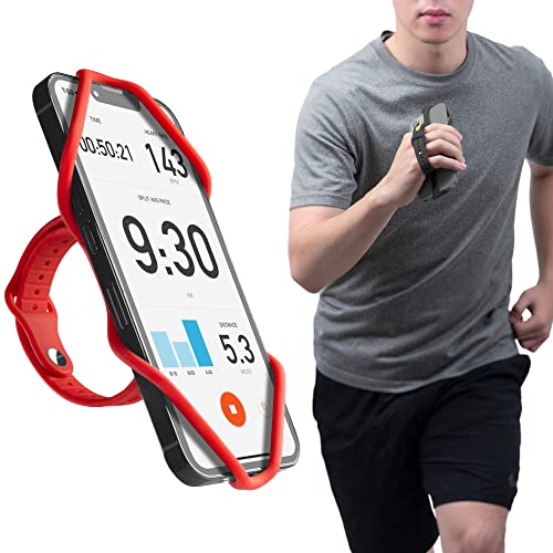 Bone Collection Bone Run Tie Handheld 2, Running Phone Holder for Hand Wristband for Exercise Gym Jogging Workout for iPhone 13 Pro Max 12 11 X XS, Samsung Galaxy Note 20 Ultra S20 S10 S9 (Red)