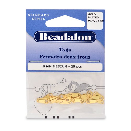 PA Distribution Artistic Wire Beadalon Tag 8mm Gold Plated, 25-Piece