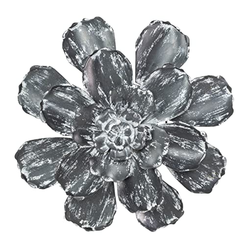 Foreside Home & Garden Distressed Flower Wall Art Metal