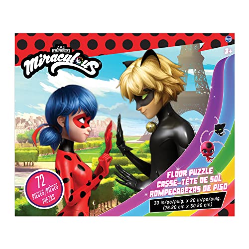 UPD Miraculous Ladybug Kids Floor Puzzle Featuring Lady & Cat Noir. Educational Gifts for Boys and Girls. Colorful Pieces Fit Together Perfectly. Great Preschool Aged Learning Gift.