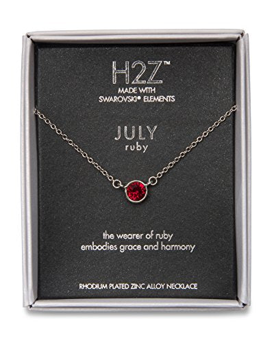 Pavilion Gift Company H2Z 16222 July Ruby Birthstone Necklace with 18" Chain