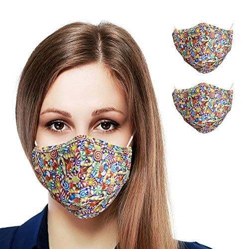 Primeware Protective Reusable Face Mask 2 Layers Cloth Mask (Pack of 2) (Christmas Candy)