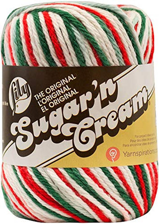 Spinrite Yarns (CA) Lily Sugar 'N Cream The Original Ombre Yarn, 2oz, Gauge 4 Medium, 100% Cotton, Mistletoe - Machine Wash & Dry
