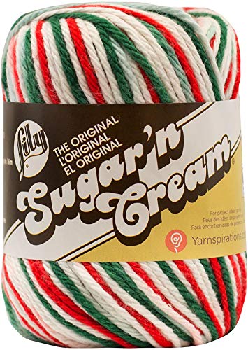 Spinrite Yarns (CA) Lily Sugar 'N Cream The Original Ombre Yarn, 2oz, Gauge 4 Medium, 100% Cotton, Mistletoe - Machine Wash & Dry