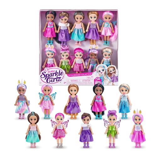 UPD Sparkle Girlz-Dolls-4.7"-Fantasy Little Friend Collection Set of 10 by ZURU