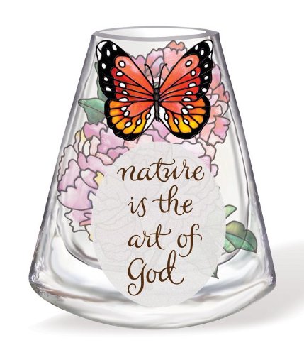 Amia 41175 Petite Sentimental Vase, Peony Floral Design with Saying, 4-Inch High