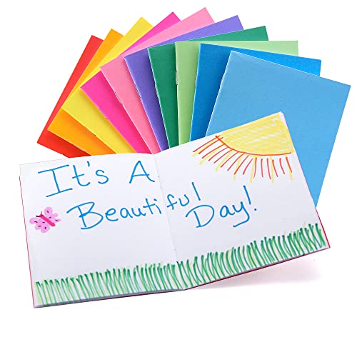 Hygloss Products Colorful Blank Books  Books for Journaling, Sketching, Writing & More  Great for Arts & Crafts - 10 Assorted Bright, Fun Colors - 5.5 x 8.5 Inches - 10 Pack