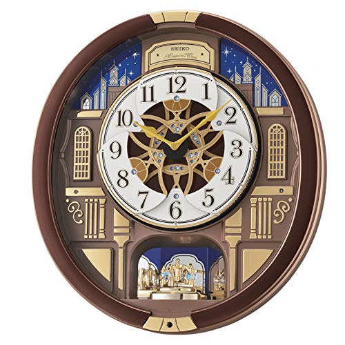 SEIKO Melodies in Motion Musical Wall Clock with Rotating Pendulum