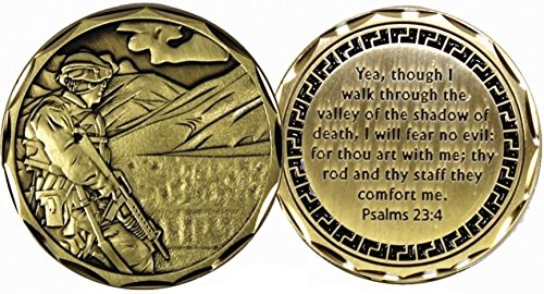 Eagle Crest Psalms 23:4 THOUGH I WALK IN THE MIDST OF TROUBLE Challenge Coin 3142