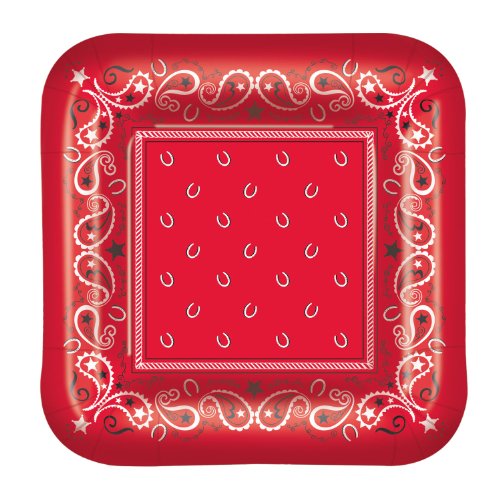 Beistle Bandana Plates (square-shaped) (8/Pkg)