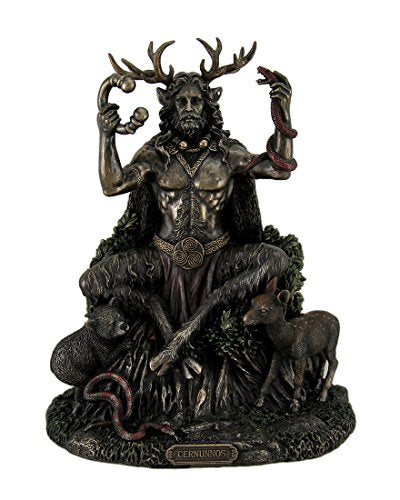 Unicorn Studio Resin Statues Cernunnos Celtic Horned God Of Animals And The Underworld Statue 9 Inch 7 X 8.75 X 5.5 Inches Bronze