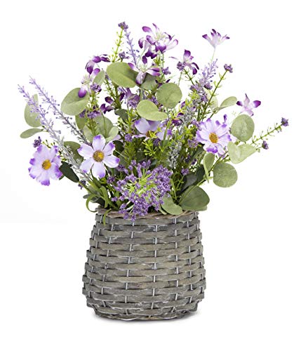 Melrose 78204 Mini Floral Basket, 8-Inch Width X 13.5-Inch Height Polyester/Plastic