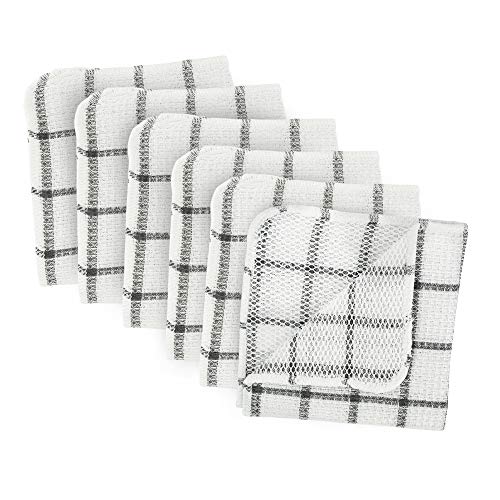 DII Design Scrubber Dishcloths Collection Windowpane Dishrag Set, 1x1&