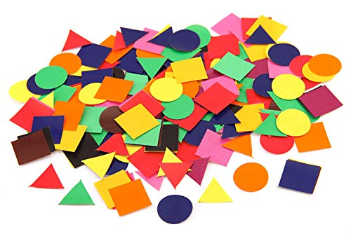 Hygloss Stick-A-Licks for Arts & Crafts-Classroom Activities-Fun for Kids-1 Inch-300 Pcs, Circles, Squares & Triangles