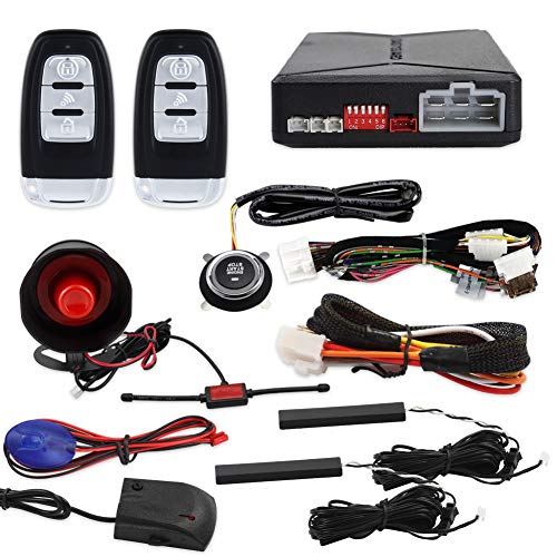EASYGUARD EC010-SR PKE car Alarm Remote Starter keyless Start Push Start Button keyless Entry Shock Warning Proximity Lock Unlock DC12V
