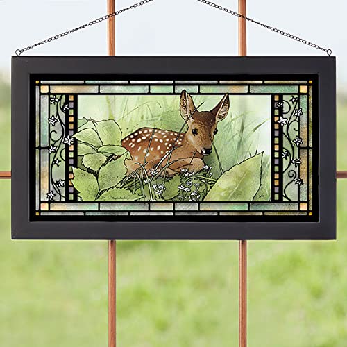 Wild Wings(MN) Wild Wings 5386600407 Stained Glass Art, 23-inch Width (Hidden Fawn)