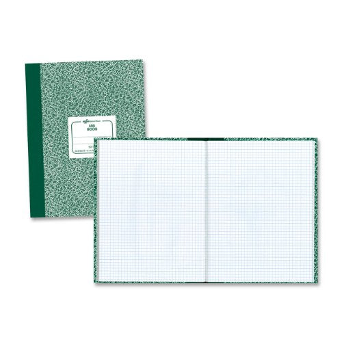 Rediform National Laboratory Notebook, 5 x 5 Quad Ruling, Green Marble Cover, 10.125" x 7.875", 60 Sheets (53108)