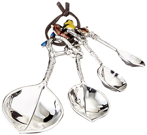 Ganz ER21865 4-Piece Set, Birds Measuring Spoon, One Size, silver