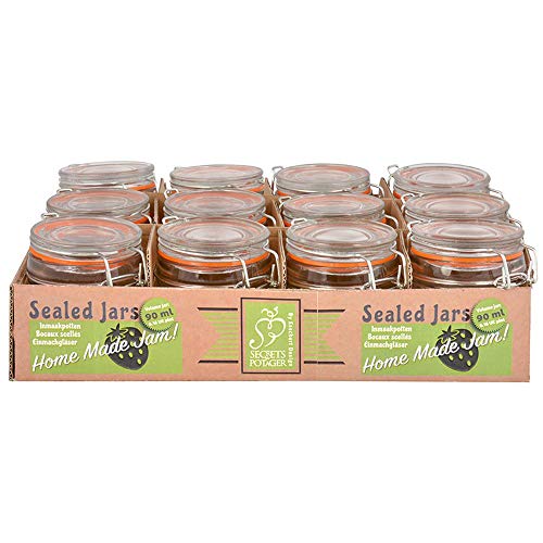 Esschert Design C2050 12 Piece Flip-Top Jar Set, Small, Glass